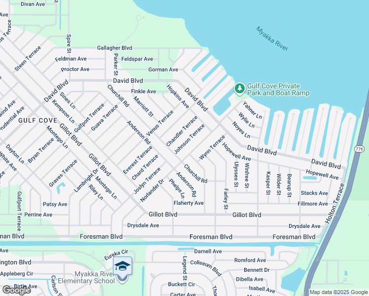 map of restaurants, bars, coffee shops, grocery stores, and more near 5306 Johnson Terrace in Port Charlotte