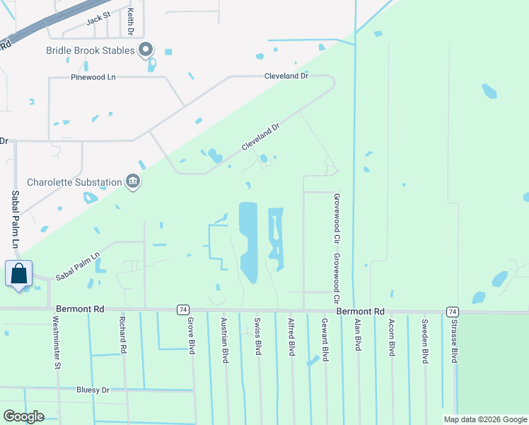 map of restaurants, bars, coffee shops, grocery stores, and more near 29430 Bermont Road in Punta Gorda