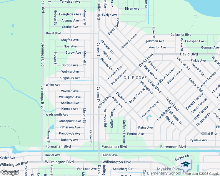 map of restaurants, bars, coffee shops, grocery stores, and more near 12345 Prudential Avenue in Port Charlotte