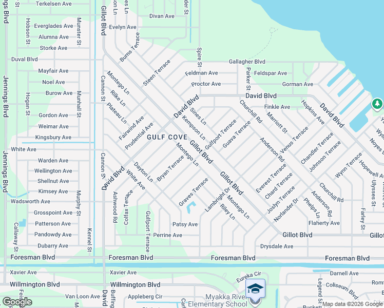 map of restaurants, bars, coffee shops, grocery stores, and more near 5322 Montego Lane in Port Charlotte