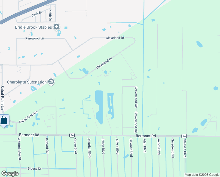 map of restaurants, bars, coffee shops, grocery stores, and more near 29430 Bermont Road in Punta Gorda
