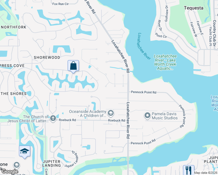 map of restaurants, bars, coffee shops, grocery stores, and more near 18815 South Golden Hawk Trail in Jupiter