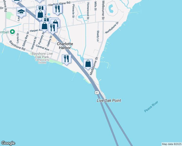map of restaurants, bars, coffee shops, grocery stores, and more near 5000 Tamiami Trail in Port Charlotte