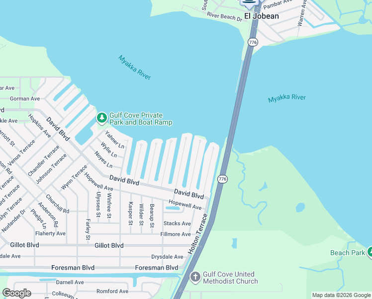 map of restaurants, bars, coffee shops, grocery stores, and more near 5202 Neville Terrace in Port Charlotte