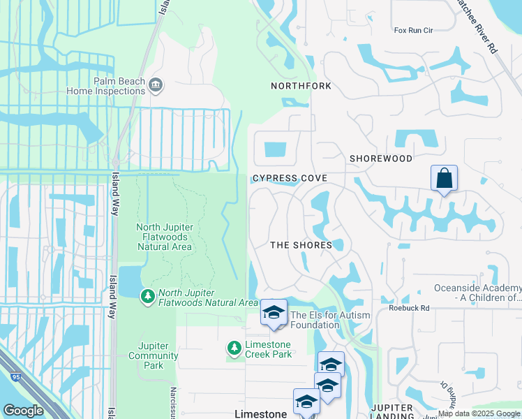 map of restaurants, bars, coffee shops, grocery stores, and more near 7660 Misty Lake Place in Jupiter