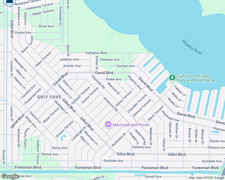map of restaurants, bars, coffee shops, grocery stores, and more near 5185 Marriott Street in Port Charlotte