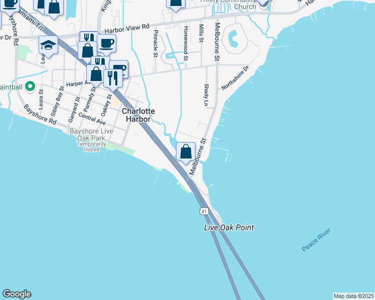 map of restaurants, bars, coffee shops, grocery stores, and more near 4950 Tamiami Trail in Port Charlotte