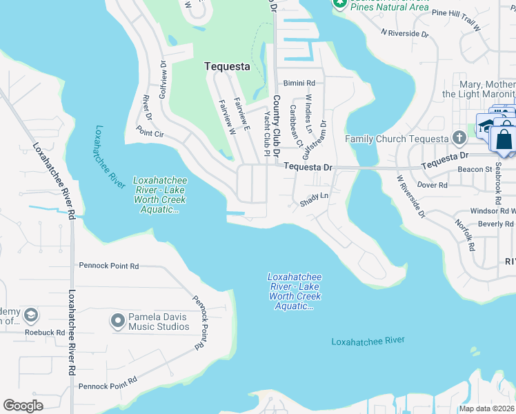 map of restaurants, bars, coffee shops, grocery stores, and more near 7 River Drive in Jupiter