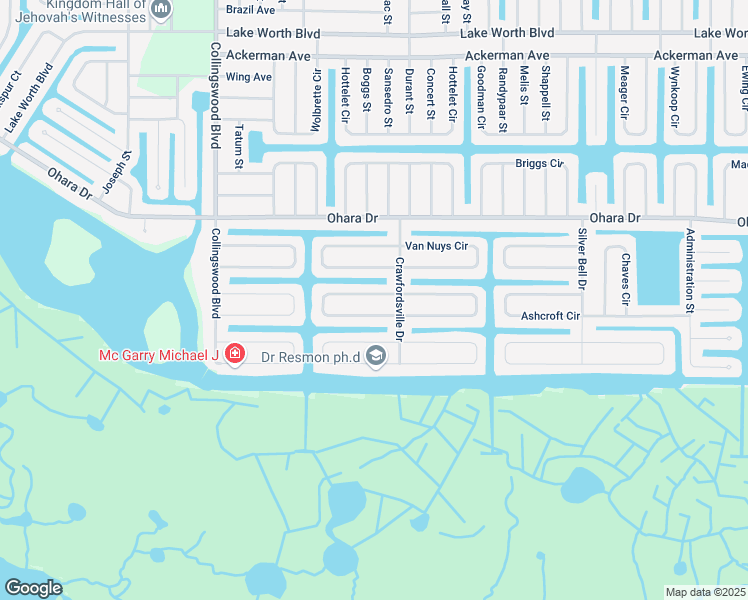 map of restaurants, bars, coffee shops, grocery stores, and more near 18262 Kerrville Circle in Port Charlotte