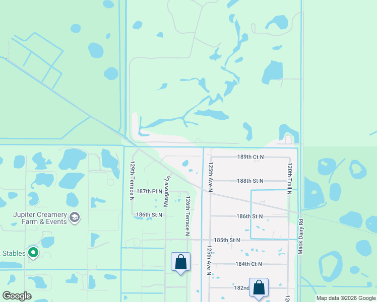 map of restaurants, bars, coffee shops, grocery stores, and more near 12613 189th Court North in Jupiter