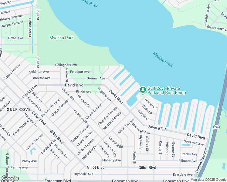 map of restaurants, bars, coffee shops, grocery stores, and more near 5795 David Boulevard in Port Charlotte