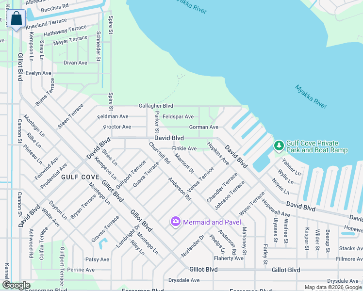 map of restaurants, bars, coffee shops, grocery stores, and more near 13200 Finkle Avenue in Port Charlotte