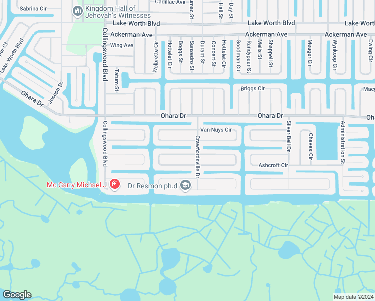 map of restaurants, bars, coffee shops, grocery stores, and more near 18262 Kerrville Circle in Port Charlotte