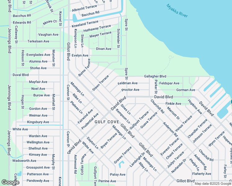 map of restaurants, bars, coffee shops, grocery stores, and more near 12554 Proctor Avenue in Port Charlotte