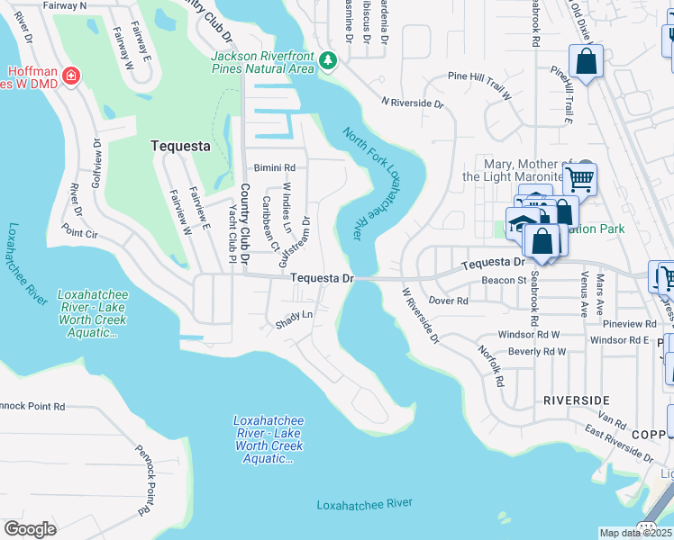 map of restaurants, bars, coffee shops, grocery stores, and more near 475 Tequesta Drive in Jupiter