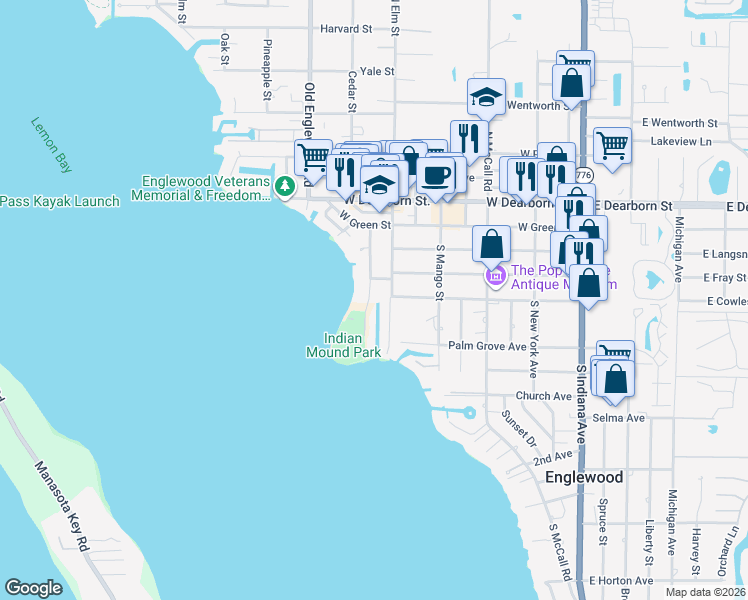 map of restaurants, bars, coffee shops, grocery stores, and more near 221 Winson Avenue in Englewood