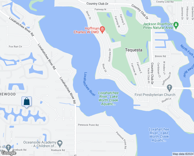 map of restaurants, bars, coffee shops, grocery stores, and more near 131 Point Circle in Tequesta