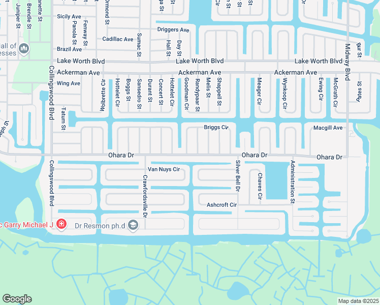map of restaurants, bars, coffee shops, grocery stores, and more near 18380 Ohara Drive in Port Charlotte