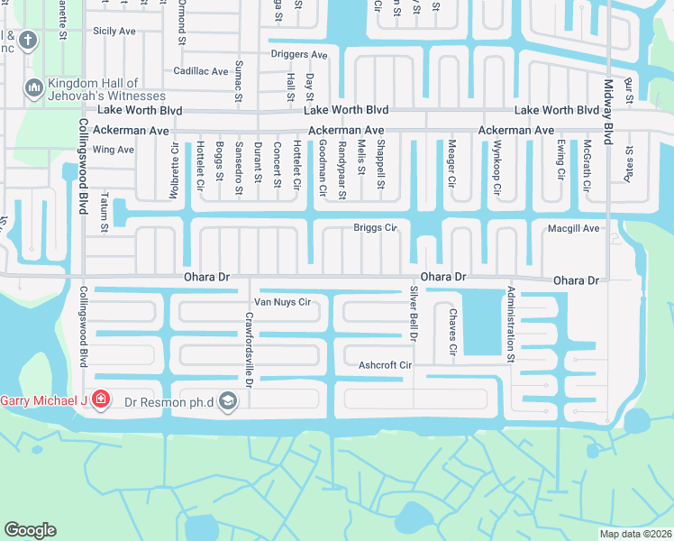 map of restaurants, bars, coffee shops, grocery stores, and more near 18380 Ohara Drive in Port Charlotte