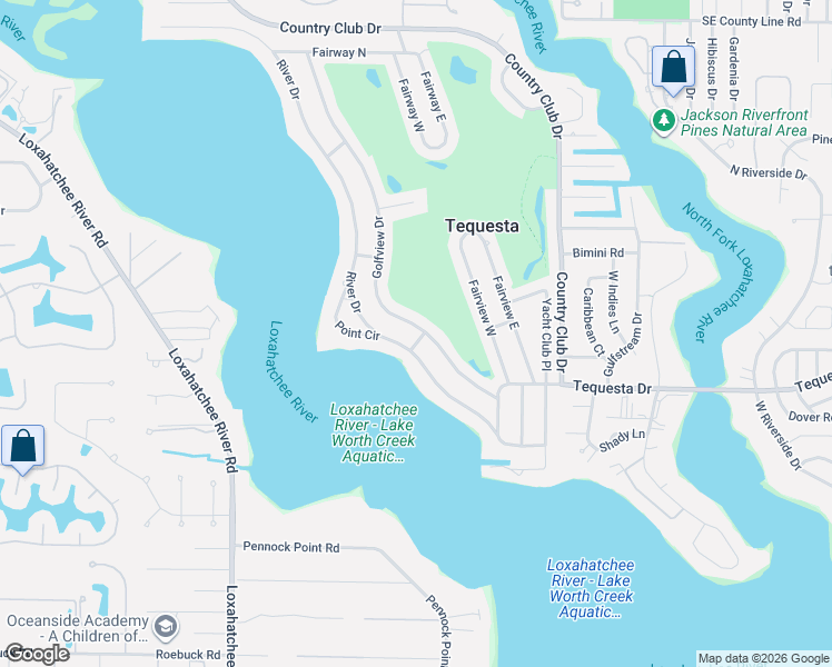 map of restaurants, bars, coffee shops, grocery stores, and more near 92 River Drive in Jupiter