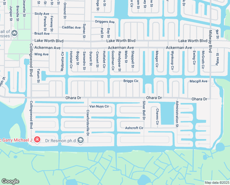 map of restaurants, bars, coffee shops, grocery stores, and more near 18380 Ohara Drive in Port Charlotte