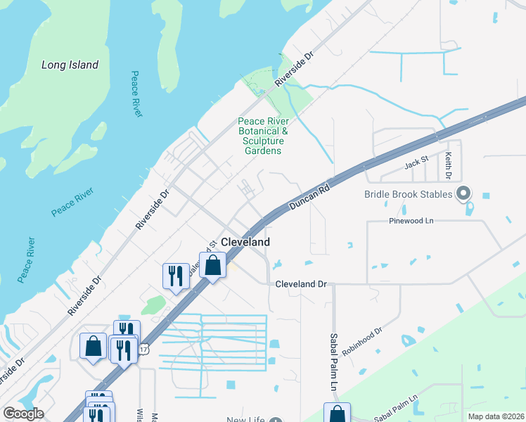 map of restaurants, bars, coffee shops, grocery stores, and more near 1430 Gary Avenue in Punta Gorda