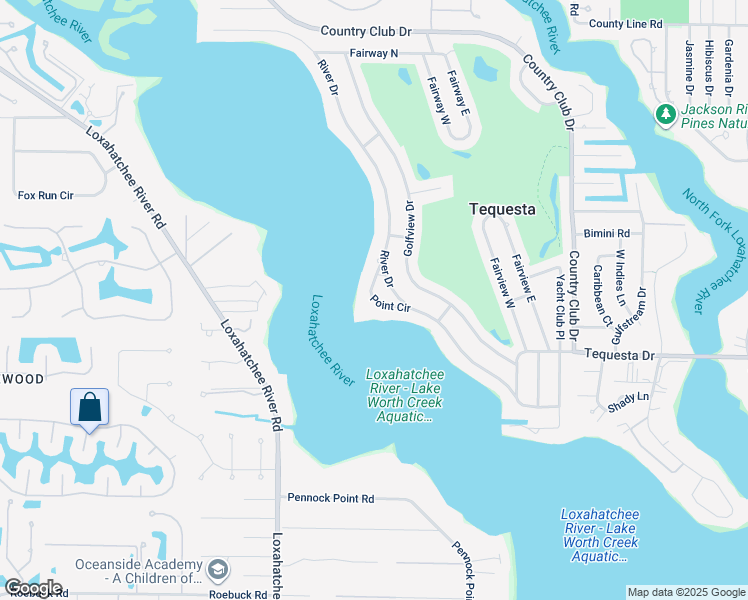 map of restaurants, bars, coffee shops, grocery stores, and more near 131 Point Circle in Tequesta