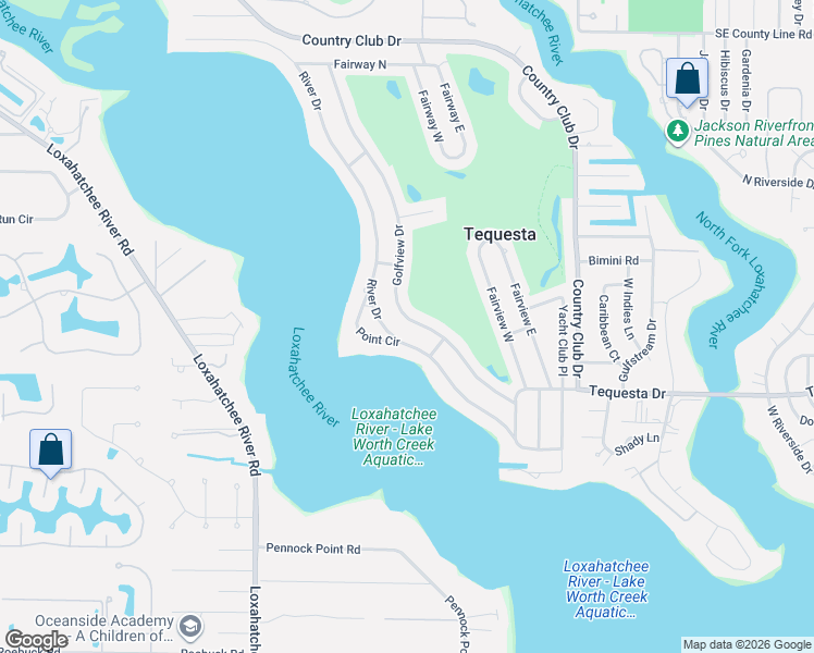 map of restaurants, bars, coffee shops, grocery stores, and more near 141 Golfview Drive in Jupiter