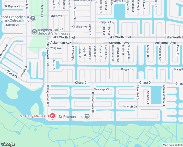 map of restaurants, bars, coffee shops, grocery stores, and more near 4469 Costello Street in Port Charlotte