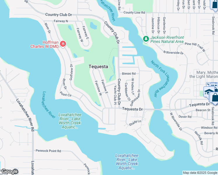 map of restaurants, bars, coffee shops, grocery stores, and more near 8 Palmetto Way in Jupiter