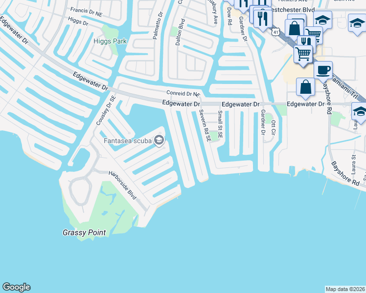 map of restaurants, bars, coffee shops, grocery stores, and more near 187 Beeney Road Southeast in Port Charlotte