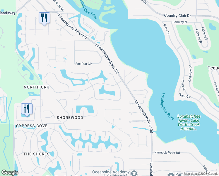 map of restaurants, bars, coffee shops, grocery stores, and more near 6080 Wood Lake Road in Jupiter
