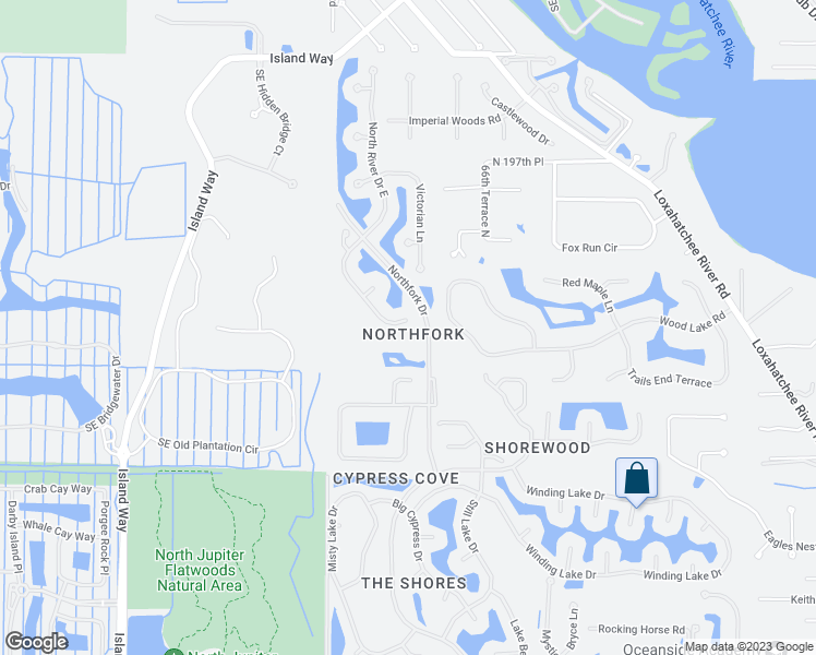 map of restaurants, bars, coffee shops, grocery stores, and more near 140 North River Drive West in Jupiter