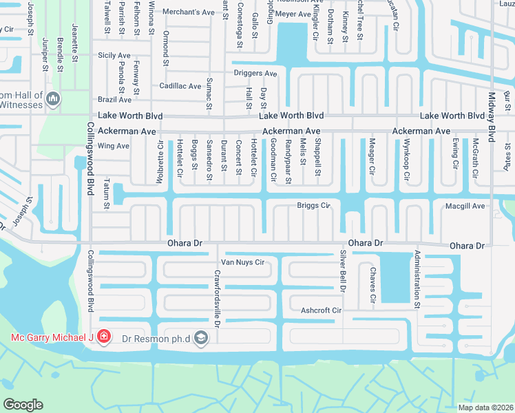 map of restaurants, bars, coffee shops, grocery stores, and more near 18406 Burkholder Circle in Port Charlotte