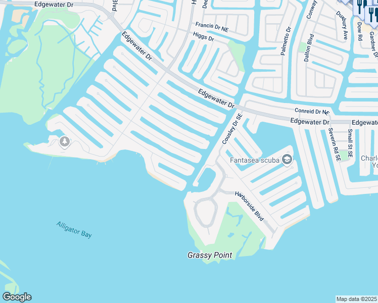 map of restaurants, bars, coffee shops, grocery stores, and more near 136 Sinclair Street Southeast in Port Charlotte