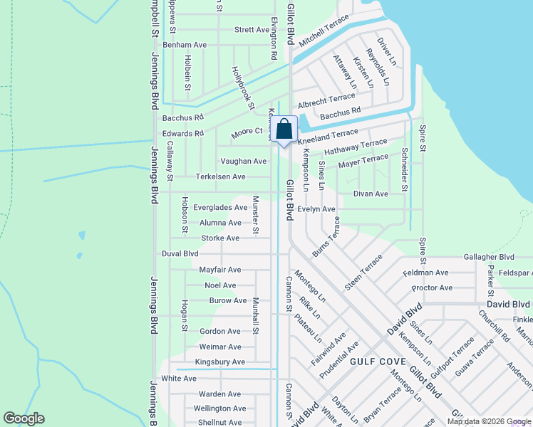 map of restaurants, bars, coffee shops, grocery stores, and more near 4444 Kennel Street in Port Charlotte