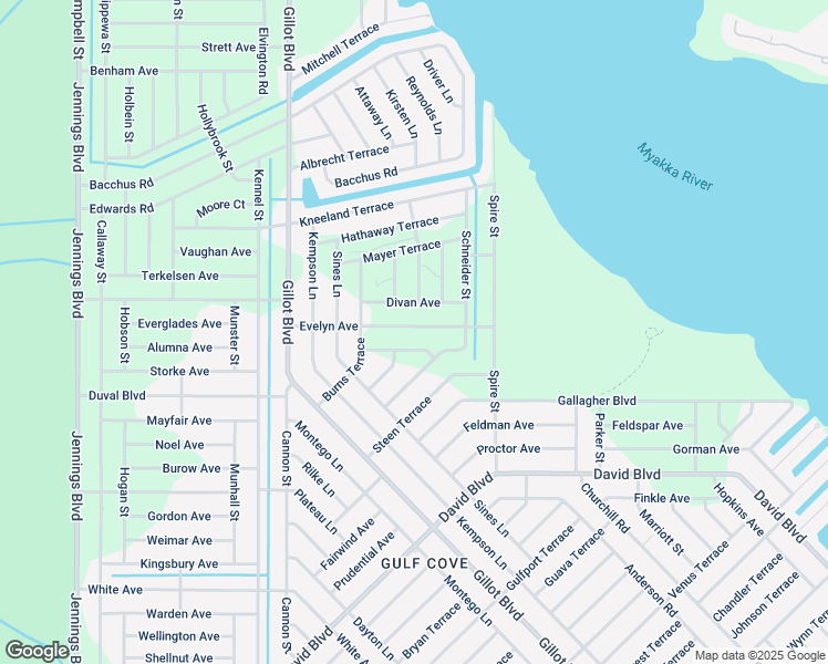 map of restaurants, bars, coffee shops, grocery stores, and more near 12442 Evelyn Avenue in Port Charlotte