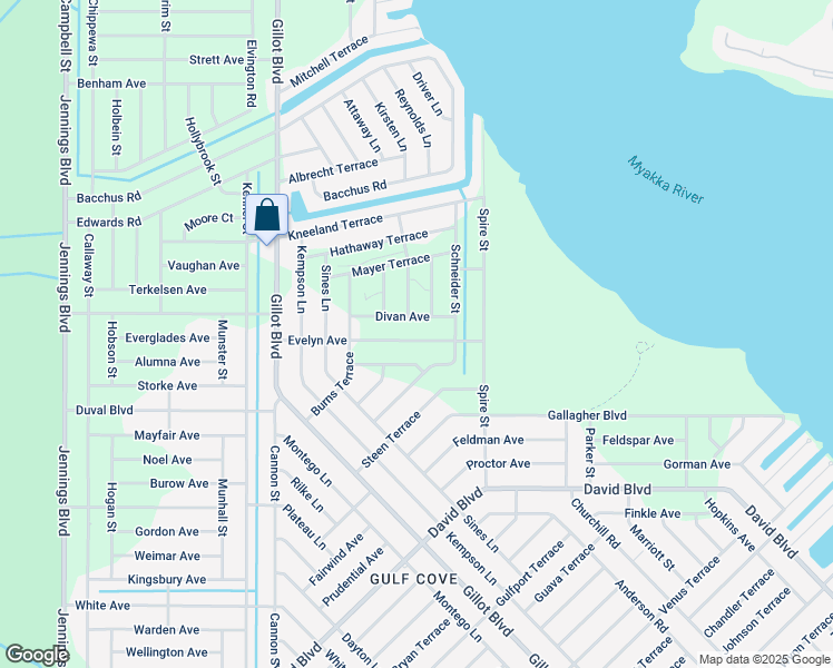 map of restaurants, bars, coffee shops, grocery stores, and more near 12442 Evelyn Avenue in Port Charlotte