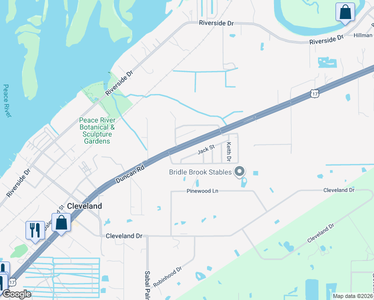 map of restaurants, bars, coffee shops, grocery stores, and more near 6526 Jack Street in Punta Gorda