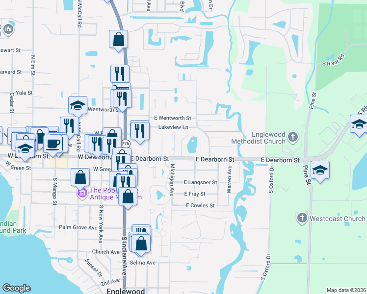map of restaurants, bars, coffee shops, grocery stores, and more near 15 Harwich Circle in Englewood