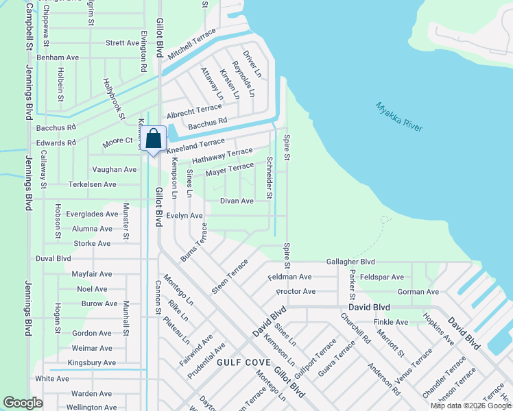 map of restaurants, bars, coffee shops, grocery stores, and more near 12484 Evelyn Avenue in Port Charlotte