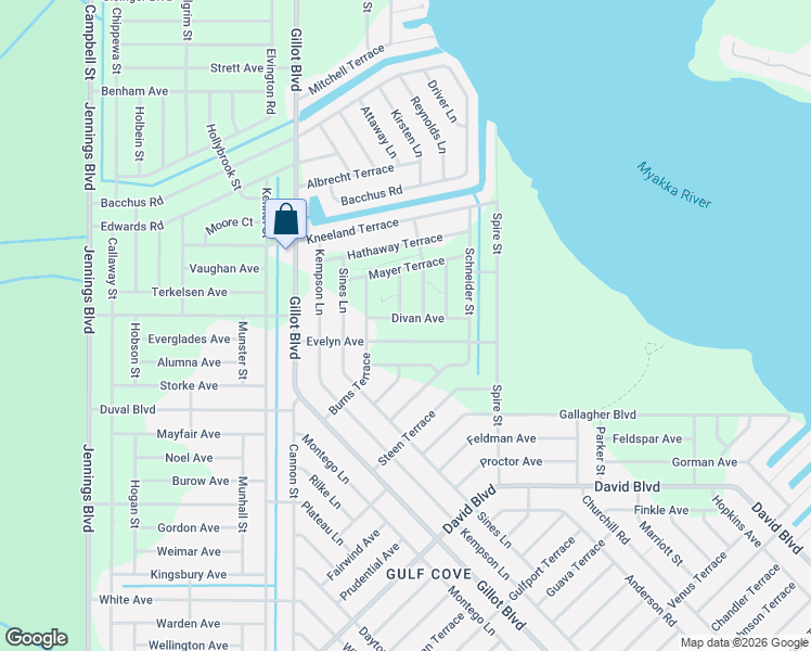 map of restaurants, bars, coffee shops, grocery stores, and more near 12394 Evelyn Avenue in Port Charlotte