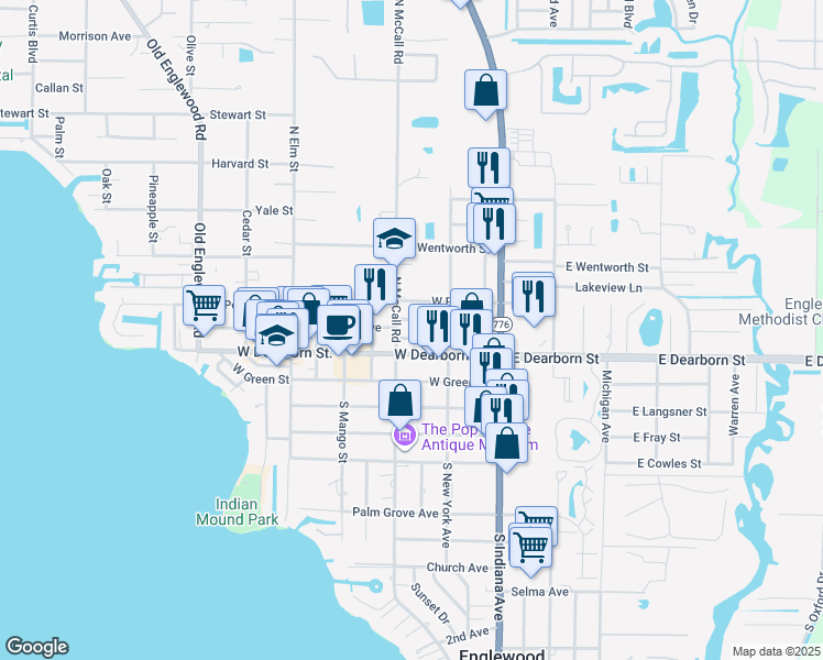 map of restaurants, bars, coffee shops, grocery stores, and more near 150 West Dearborn Street in Englewood