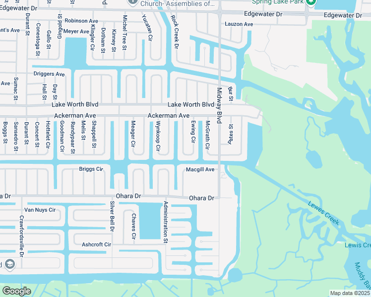 map of restaurants, bars, coffee shops, grocery stores, and more near 4453 Ewing Circle in Port Charlotte