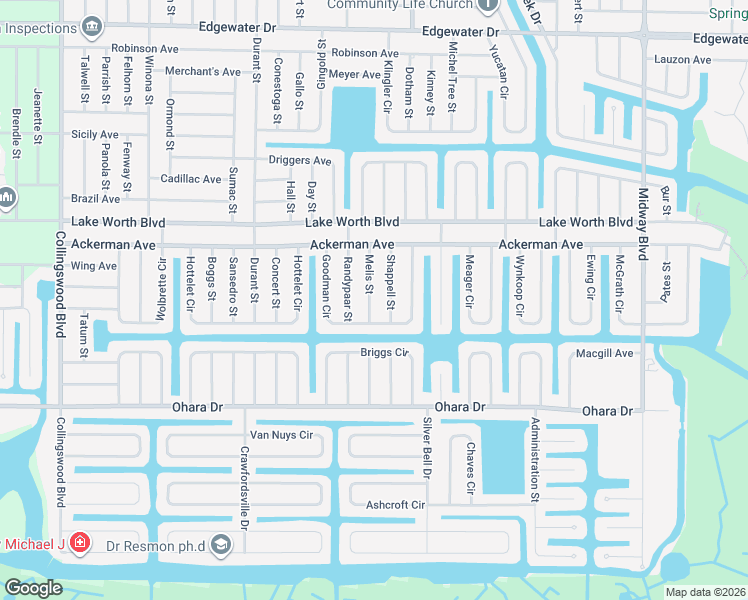 map of restaurants, bars, coffee shops, grocery stores, and more near 4378 Melis Street in Port Charlotte