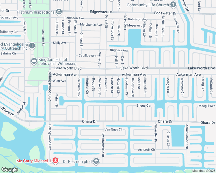 map of restaurants, bars, coffee shops, grocery stores, and more near 4362 Durant Street in Port Charlotte