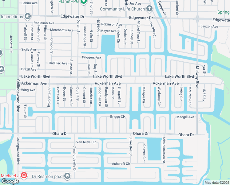 map of restaurants, bars, coffee shops, grocery stores, and more near 4363 Melis Street in Port Charlotte