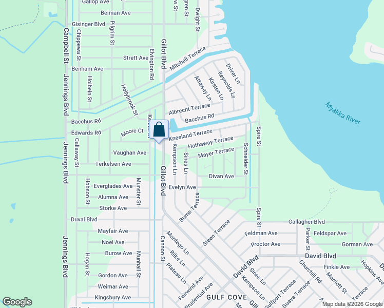 map of restaurants, bars, coffee shops, grocery stores, and more near 12340 Hathaway Terrace in Port Charlotte