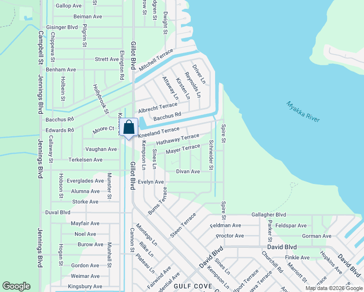 map of restaurants, bars, coffee shops, grocery stores, and more near 12412 Mayer Terrace in Port Charlotte