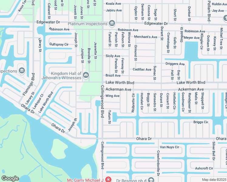 map of restaurants, bars, coffee shops, grocery stores, and more near 18037 Ackerman Avenue in Port Charlotte